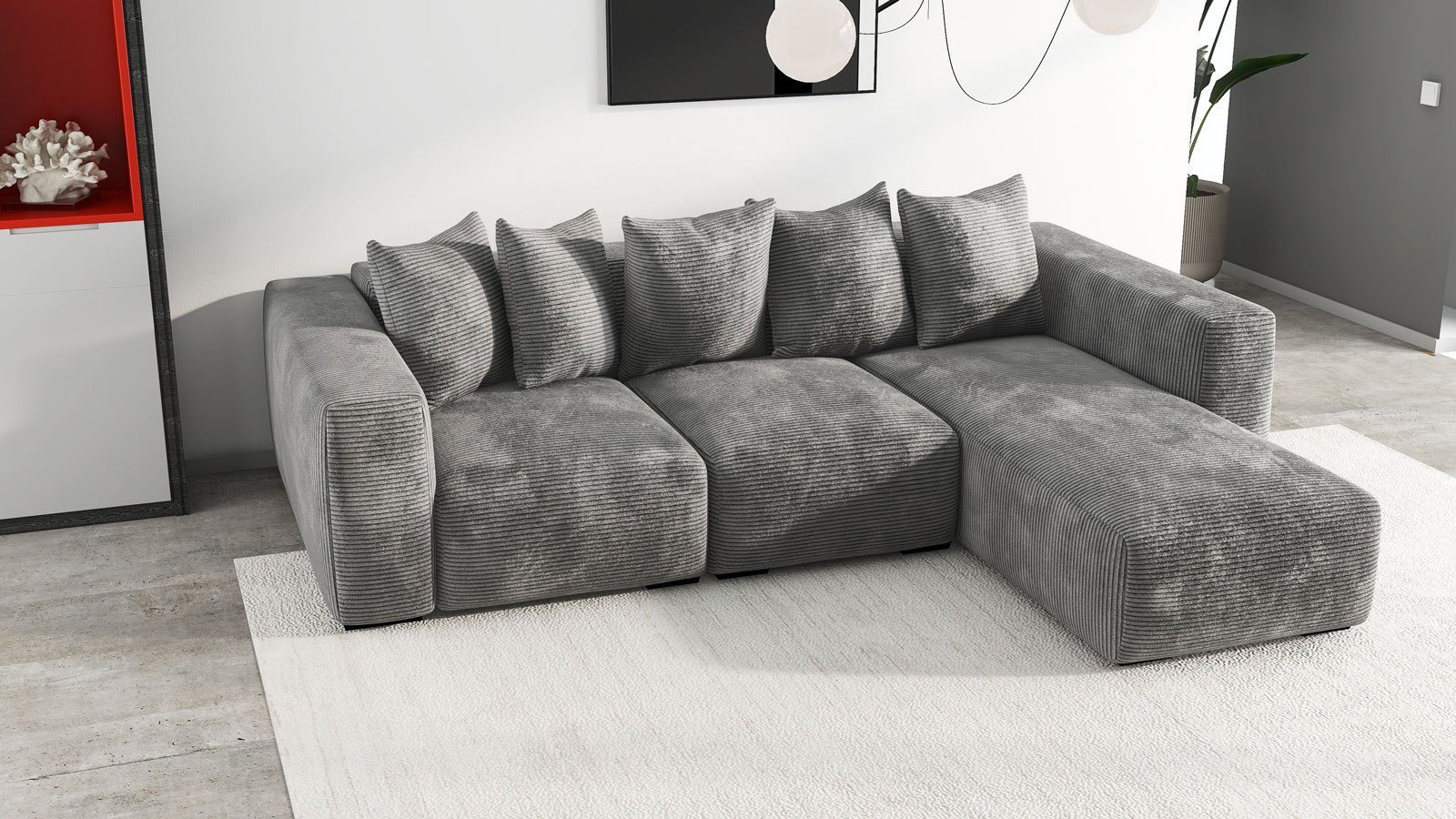 Möbeldreams Ecksofa Ecksofa Amora, Made Samt Modernes Europe, in Design, / in Made Europe Cord