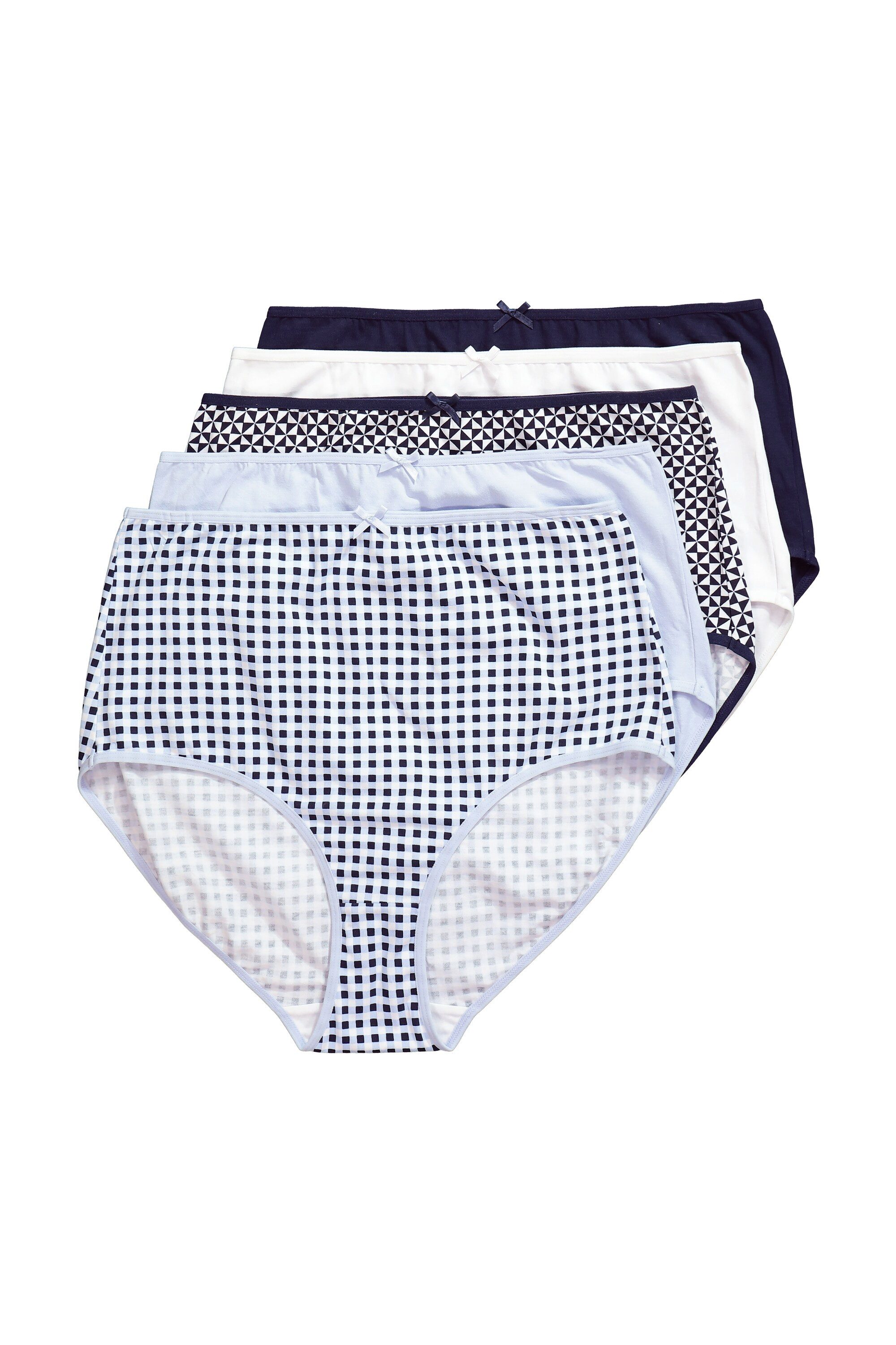 Ulla Popken Maxislip Maxislips 5er-Pack Muster/einfarbig