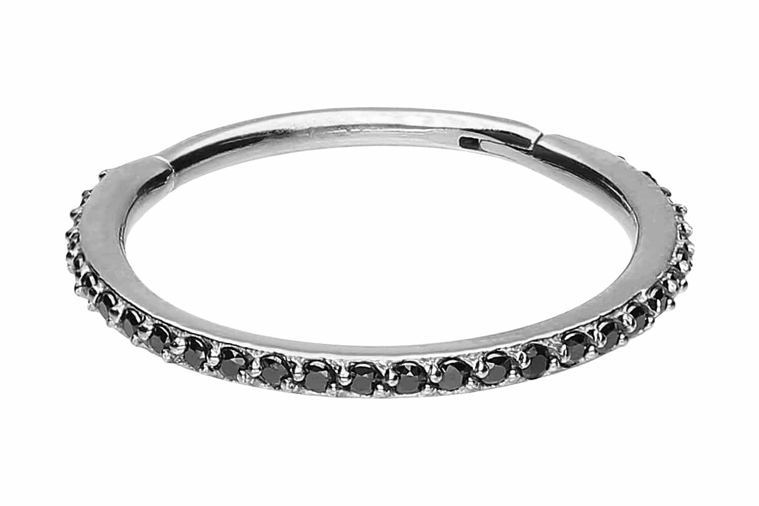 PIERCINGLINE Piercing-Set Chirurgenstahl Segmentring Clicker EINGEFASSTE günstig online kaufen