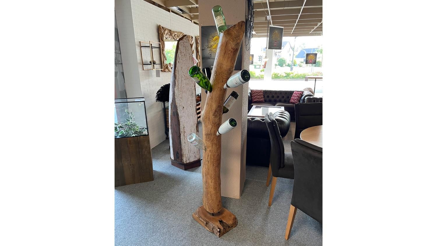 Möbel Akut Weinflaschenhalter Weinständer Flaschenständer 180 cm Teakholz massiv