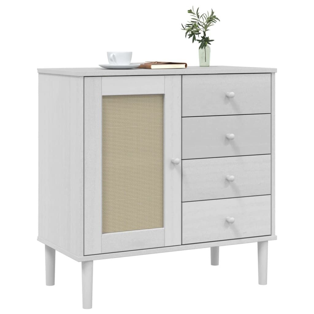 vidaXL Sideboard Sideboard SENJA Rattan-Optik Weiß günstig online kaufen