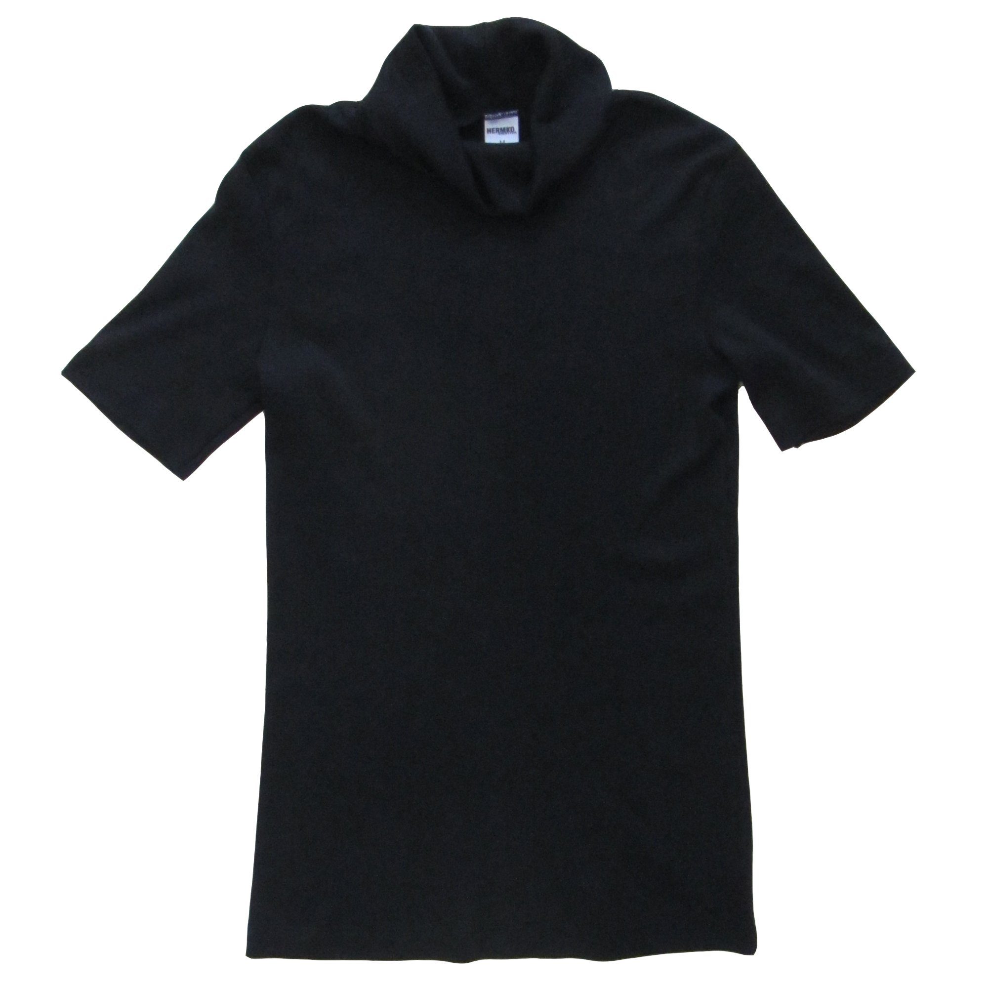 HERMKO Unterziehshirt 17855 Baumwolle/Modal, Kurzarmshirt mit Rollkragen, angenehm weich