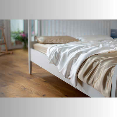 Bettbezug Seiden-Bettbezug, Taupe & White, orignee, Hypoallergen und Schlaffördernd