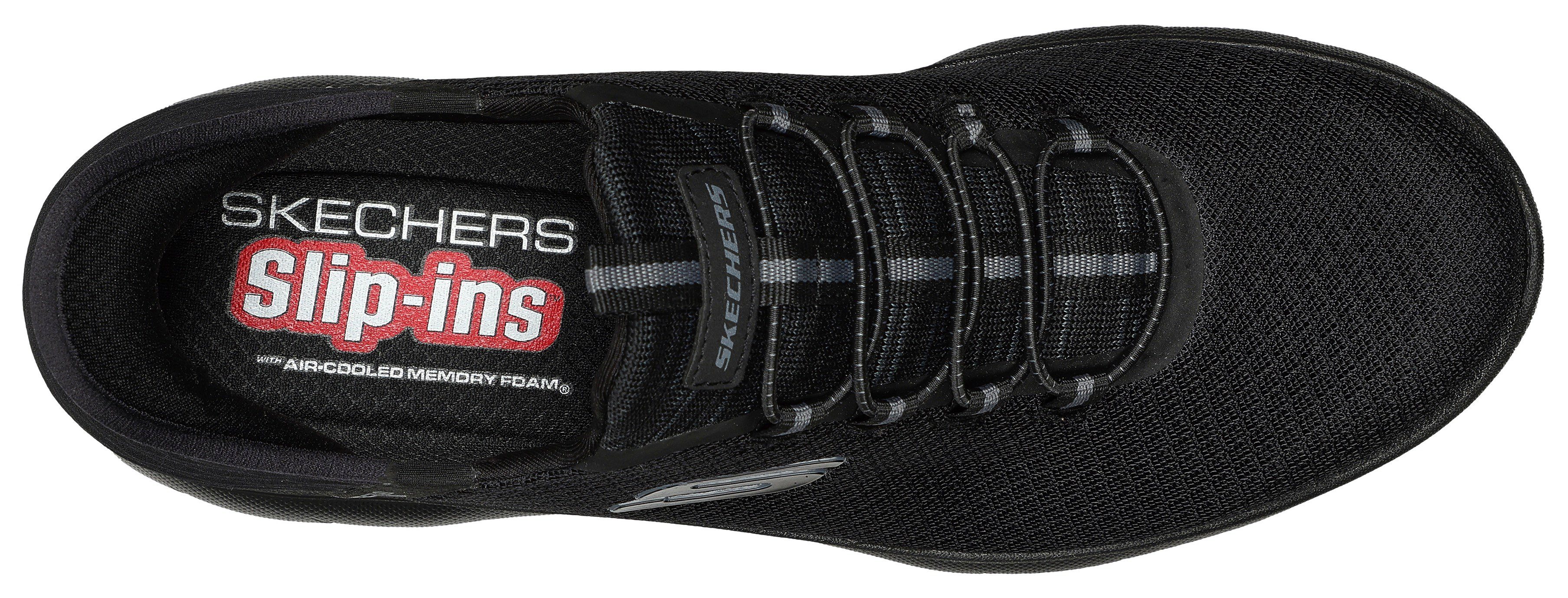 Skechers Verarbeitung in black/black RANGE Sneaker Slip-On veganer SUMMITS-HIGH