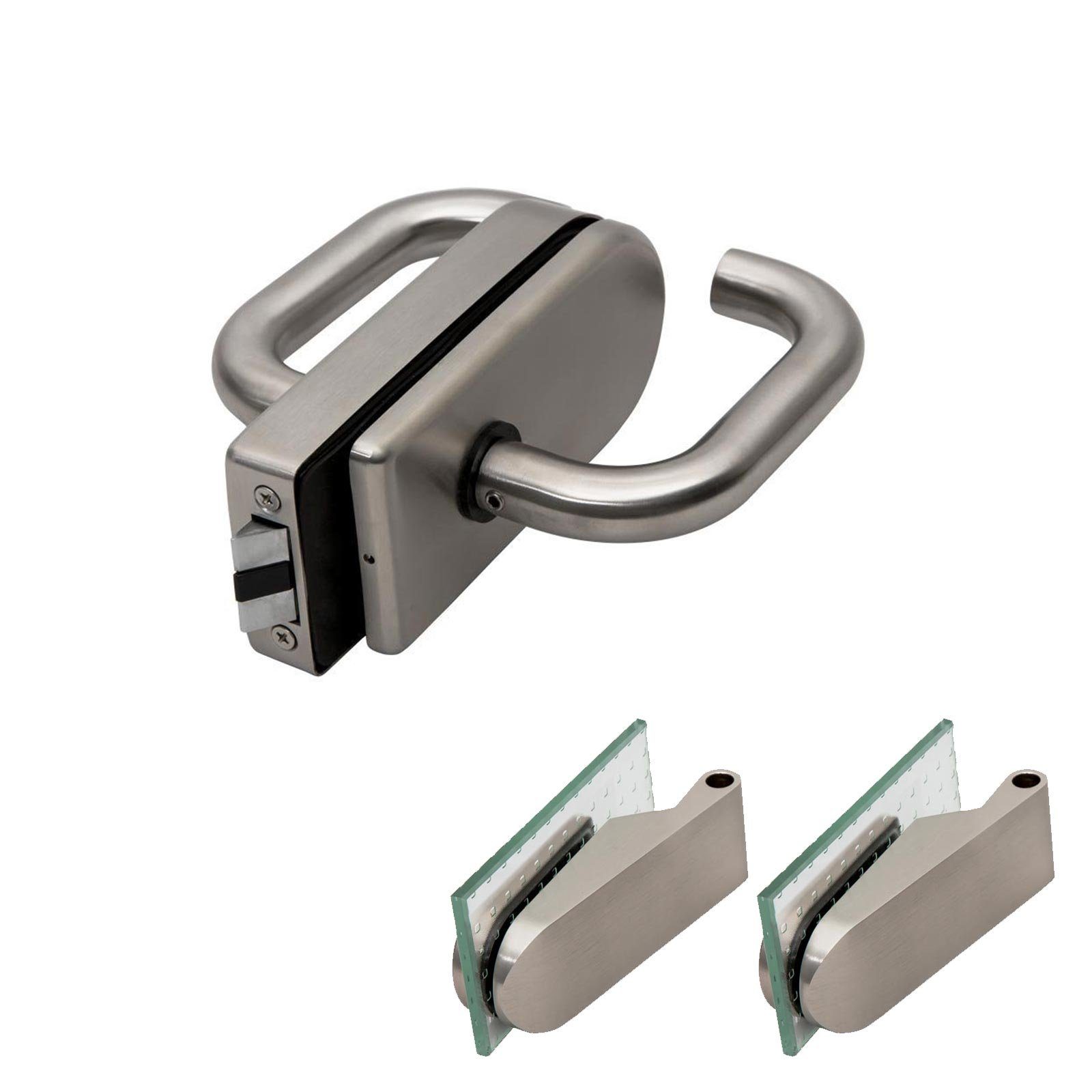 inova wohnen Zimmertür 83,4 x 197,2 cm Blockstreifen satiniert Glastür (Komplett Set), inkl. Beschlagset nach Wahl