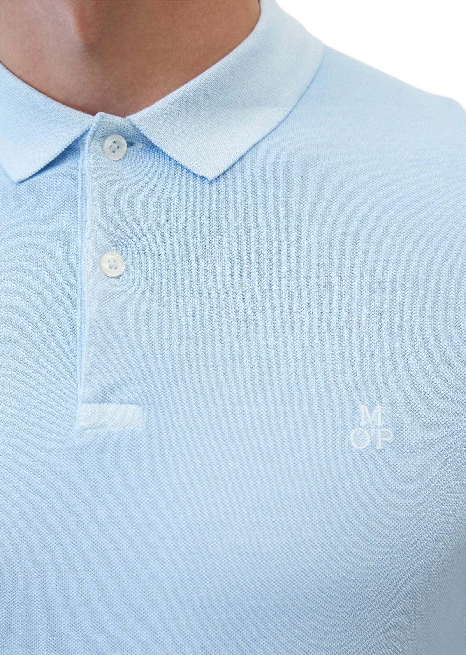 O'Polo Organic Cotton-Stretch Marc himmelblau Poloshirt aus