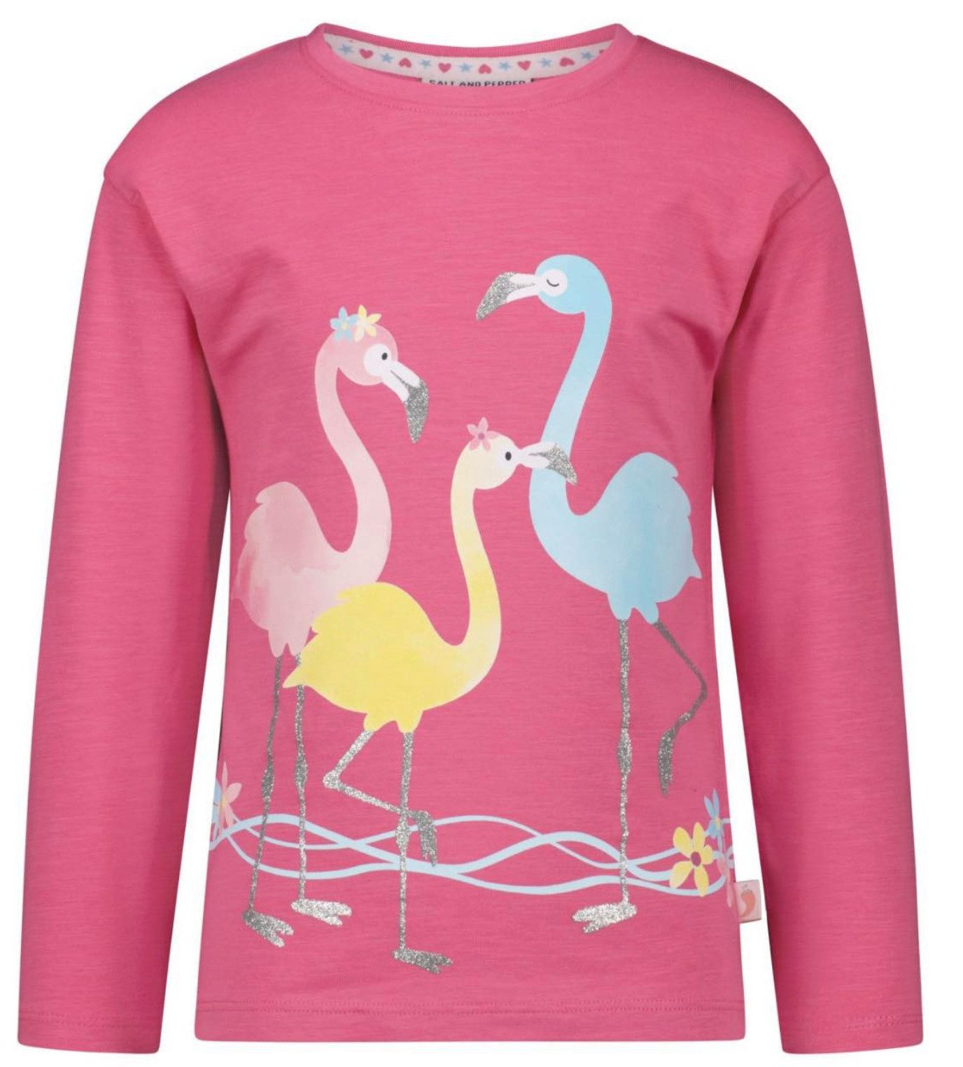 SALT AND PEPPER Langarmshirt Salt and Pepper Mädchen Longsleeve mit Flamingo Motiv