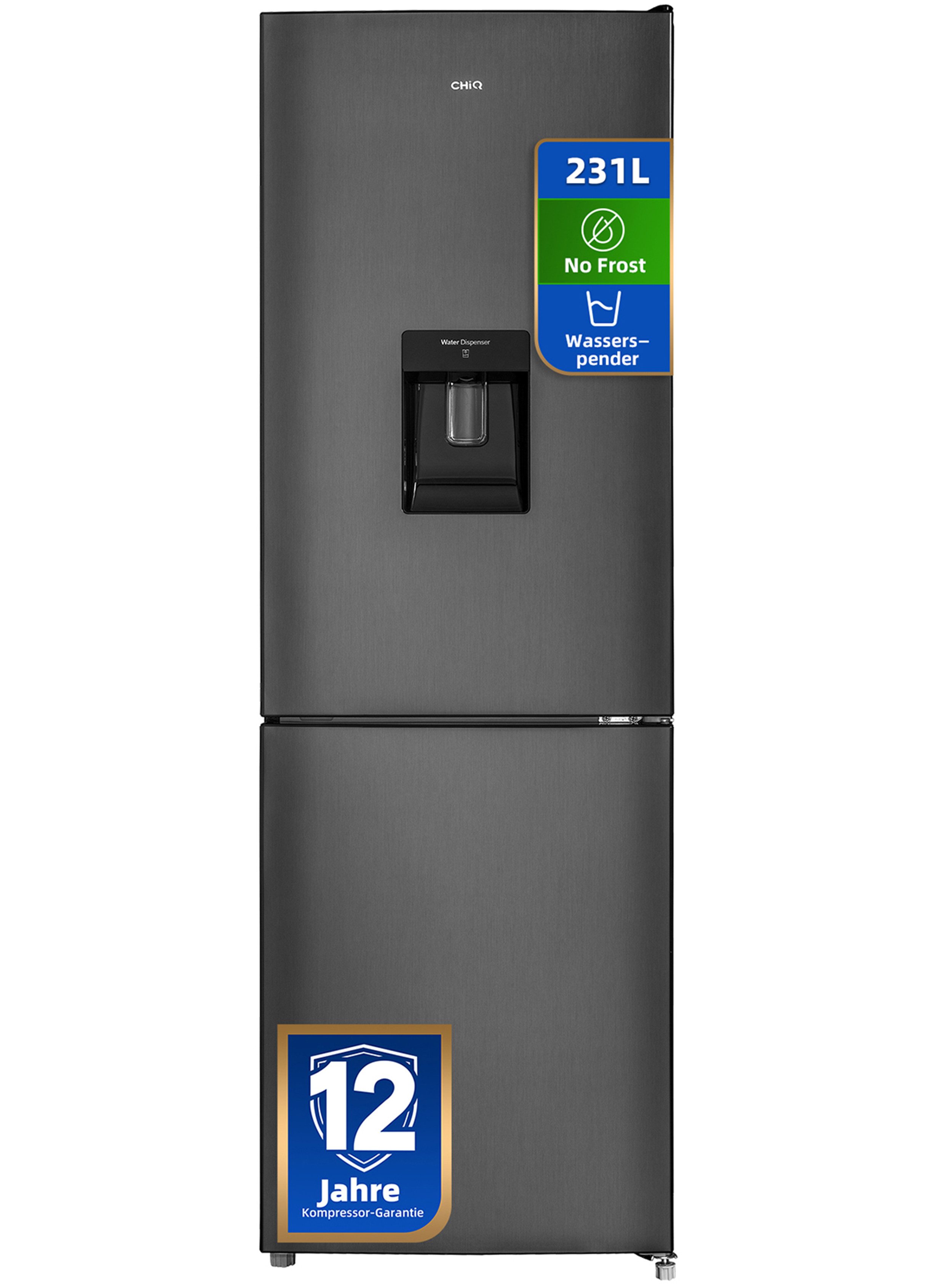 CHiQ Kühl-/Gefrierkombination No Frost FBM228NE4DE, 170 cm hoch, 54 cm breit, Wasserverteiler, 12 Jahre Garantie auf den Kompressor