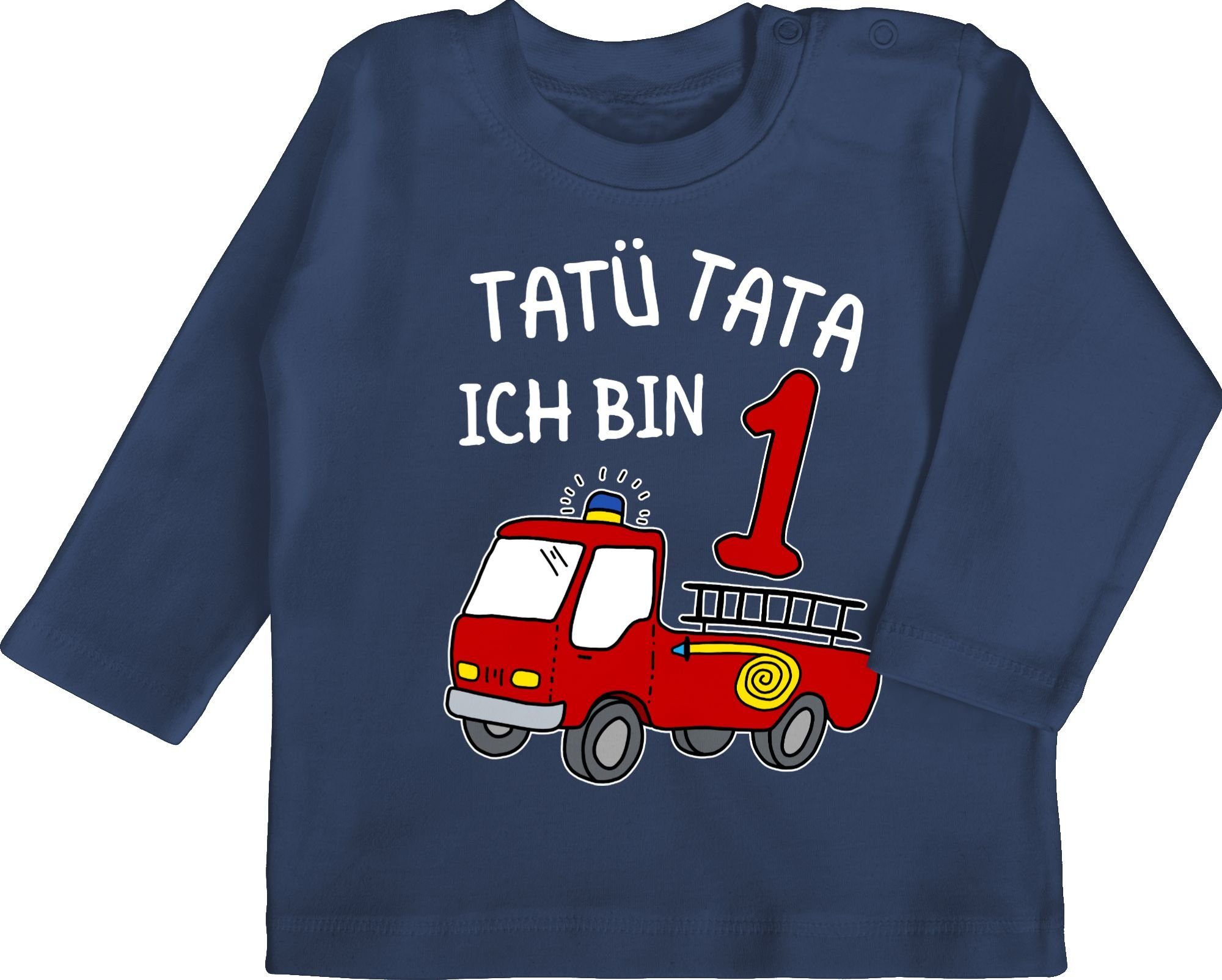 Shirtracer T-Shirt Tatü Tata Ich bin eins Feuerwehrauto 1. Geburtstag 1 Navy Blau | T-Shirts