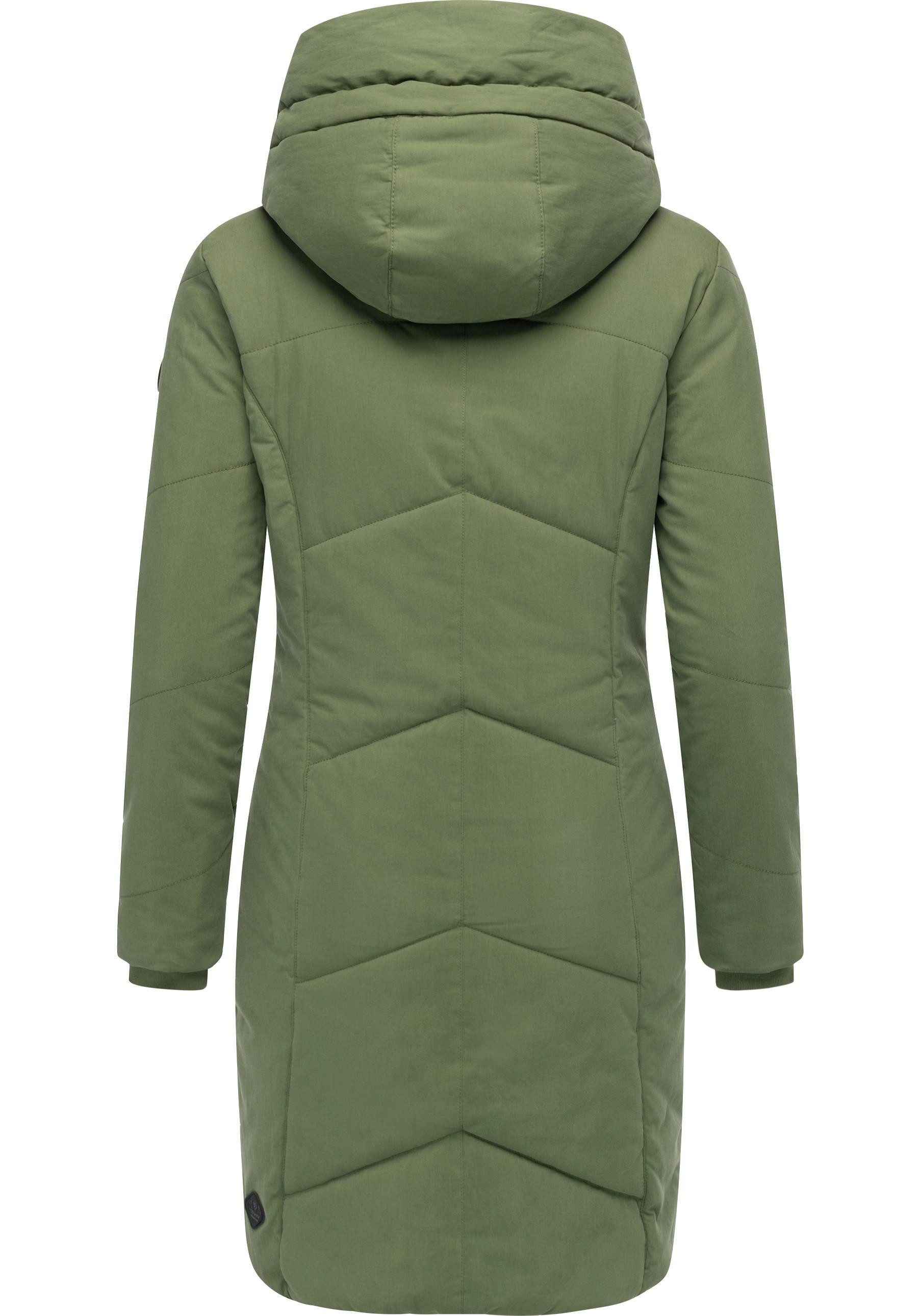 Ragwear Wintermantel Gordon Long gesteppter Winterparka mit asymmetrischem Kragen