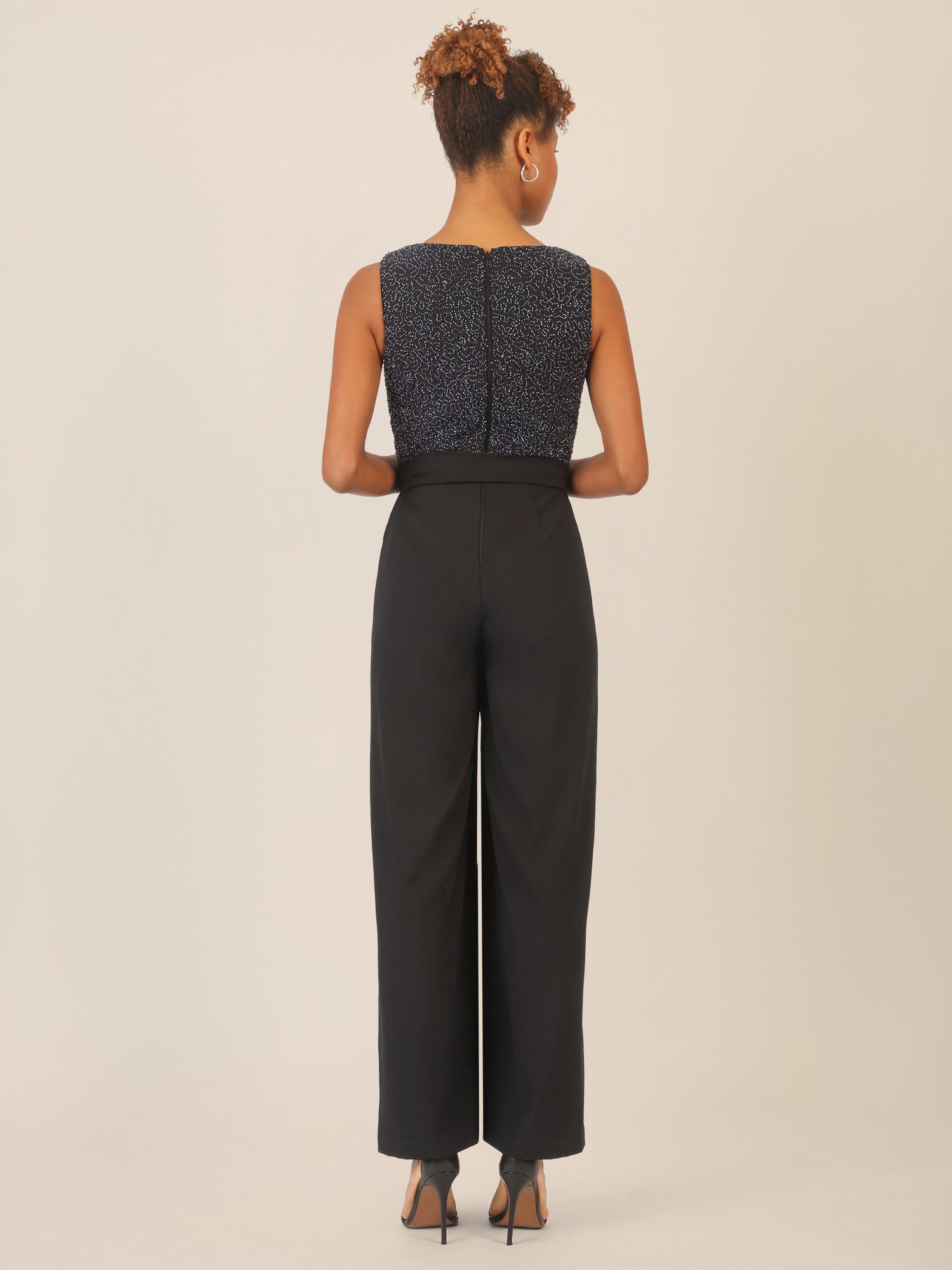 Apart Jumpsuit mit Glitzer-Oberteil und Taillenschleife günstig online kaufen