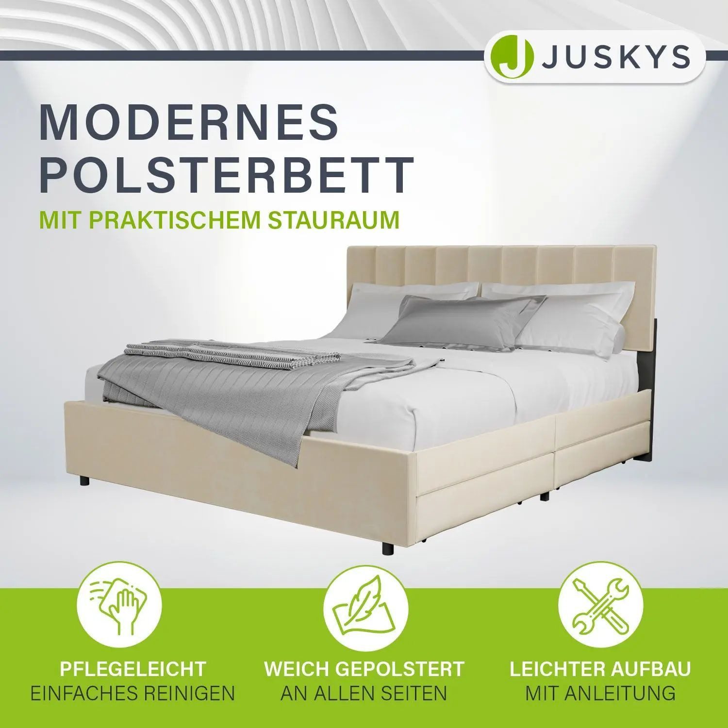 Juskys Polsterbett Soria, Samt, mit Matratze, günstig online kaufen
