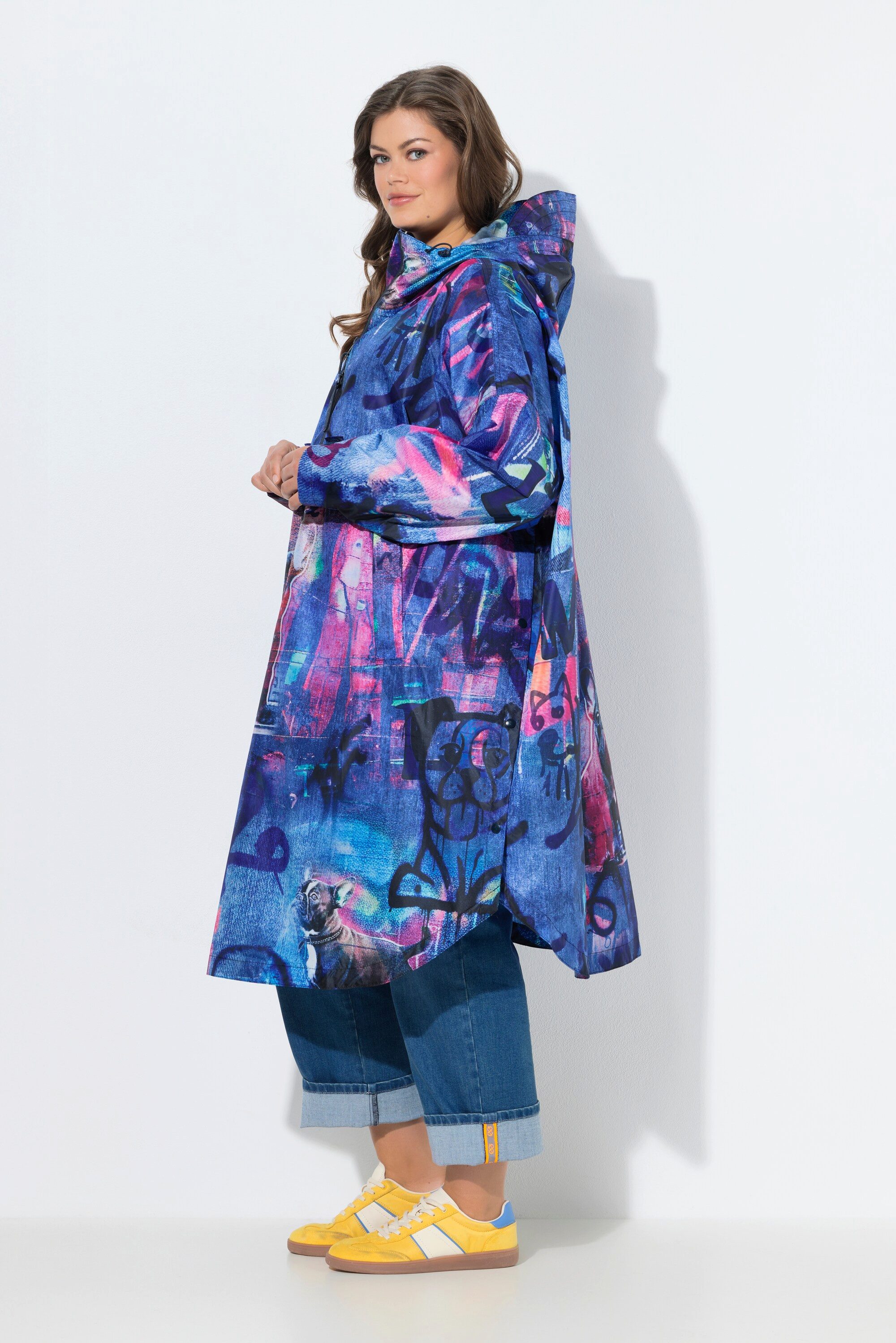 Laurasøn Funktionsjacke Funktions-Regencape Unisex Print Kapuze
