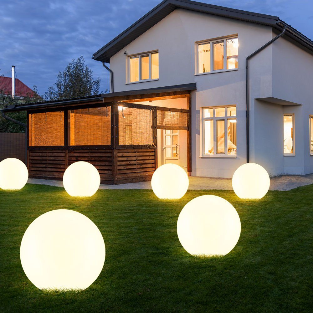 etc-shop LED Solarleuchte, Garten Kugel LED Solarkugel fest 20 Außen Gartendeko cm Solarleuchte verbaut, für LED-Leuchtmittel