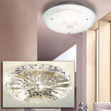 etc-shop LED Deckenleuchte, Leuchtmittel inklusive, Warmweiß, Design Decken Leuchte Wohn Zimmer Kristall Glas Strahler