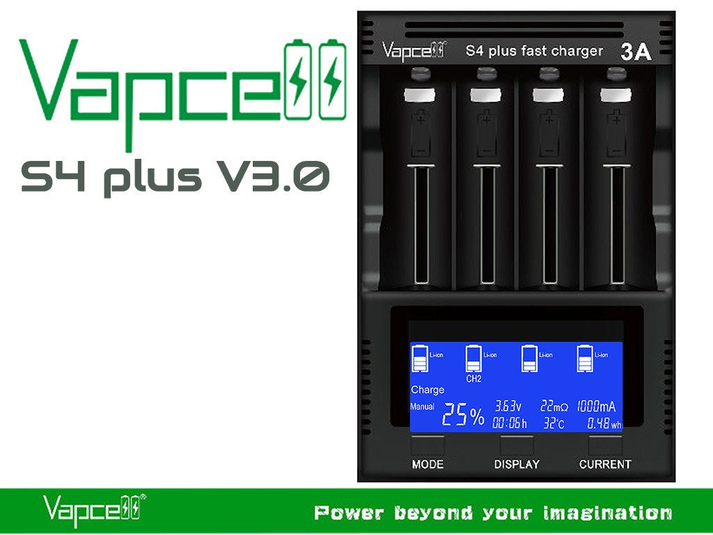 Vapcell S4 plus V3.0 professionelles Universal-Analyse-Ladegerät für Li-Ion, Batterie-Ladegerät (1-tlg)