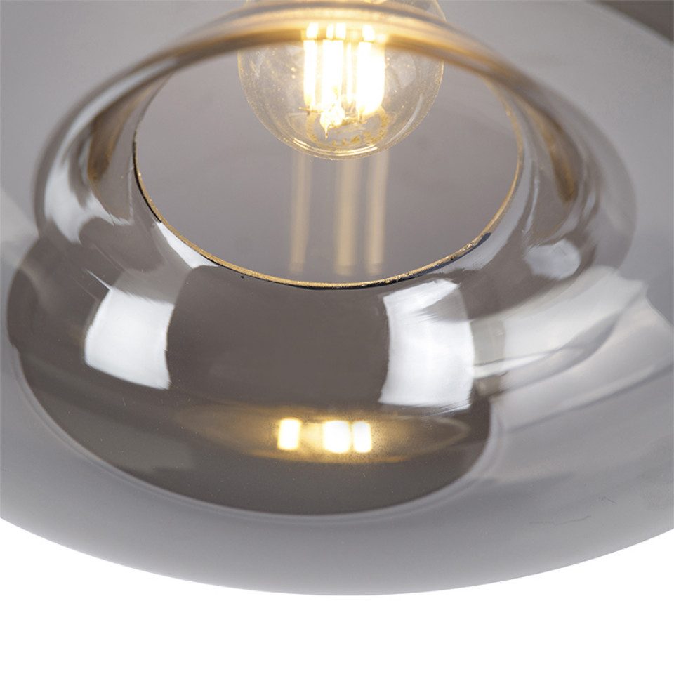 Qazqa Deckenleuchte Busa, ohne Leuchtmittel, Warmweiß, QAZQA Deckenleuchte, e27, Schwarz, Glas, Art Deco
