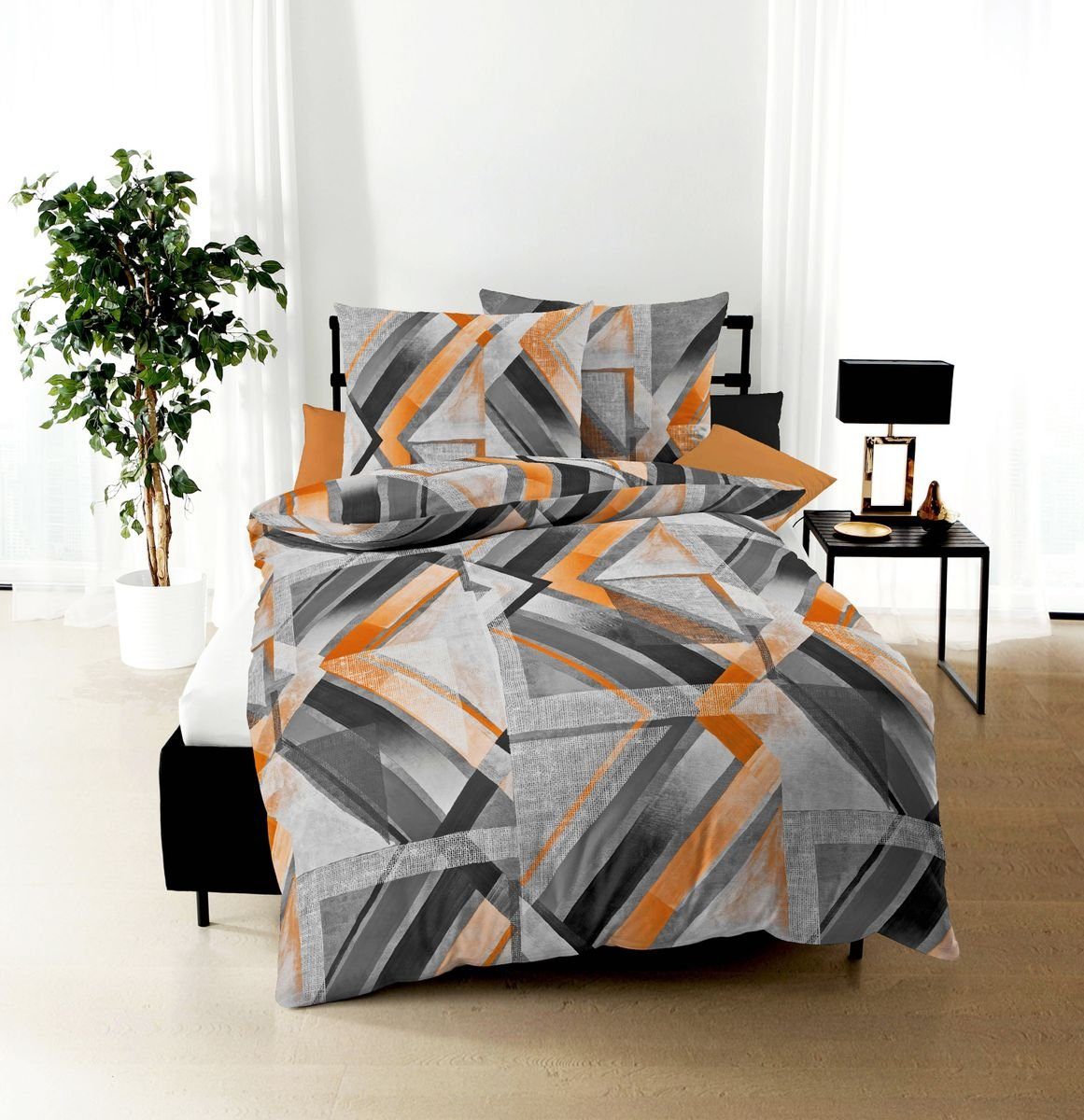 JACK Bettwäsche JACK by Kaeppel Elevate Orange Anthrazit Silber Streifen, M günstig online kaufen