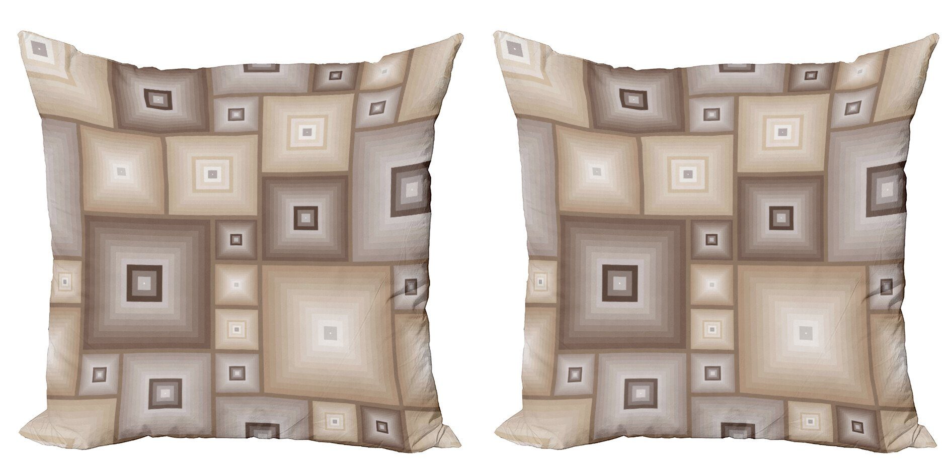 Kissenbezüge Modern Accent Doppelseitiger Digitaldruck, Abakuhaus (2 Stück), Jahrgang Cubic-Platz Retro-Form