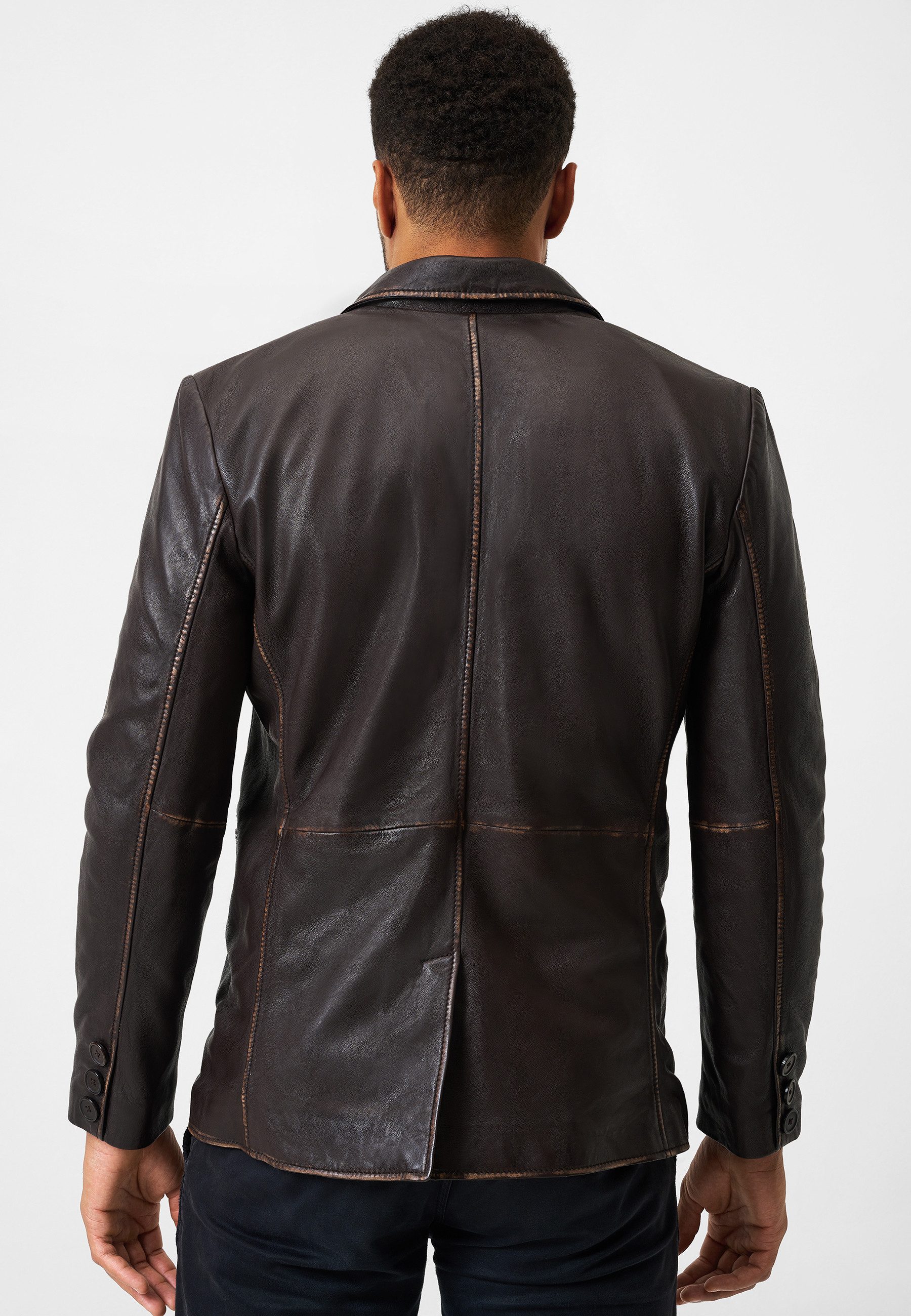 RICANO Ledersakko Ricardo vintage Lederjacke aus Lamm Nappa Leder