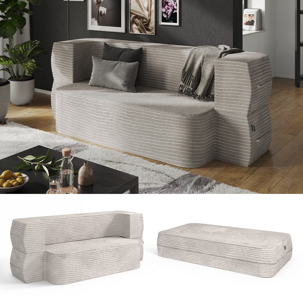 VitaliSpa® Schlafsofa Lille, Beige, 190 cm mit Schlaffunktion, faltbar günstig online kaufen