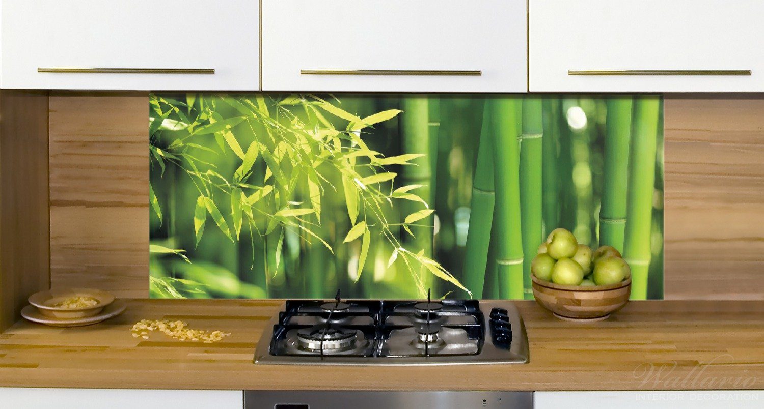 (1-tlg) grünen Küchenrückwand Bambuswald Bambuspflanzen, Wallario mit