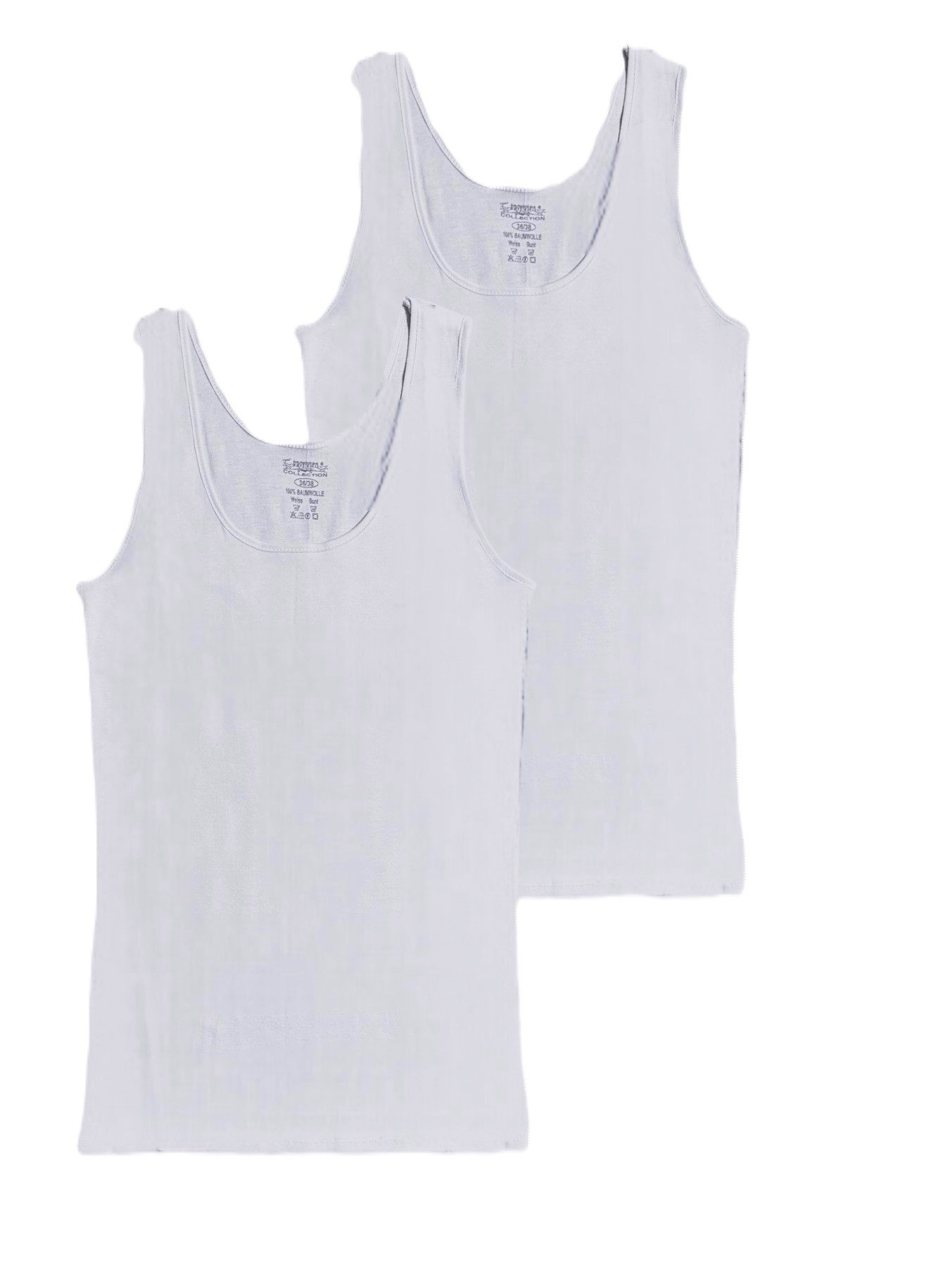 Toker Collection® Unterhemd Damen Achselhemd mit Satinkante 2 Stück (Packung, 2er-Pack) aus reiner Baumwolle