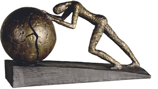 Casablanca by Gilde Dekofigur »Skulptur Heavy Ball« (1 Stück), Dekoobjekt, Höhe 22 cm, mit Spruchanhänger, Wohnzimmer-Otto