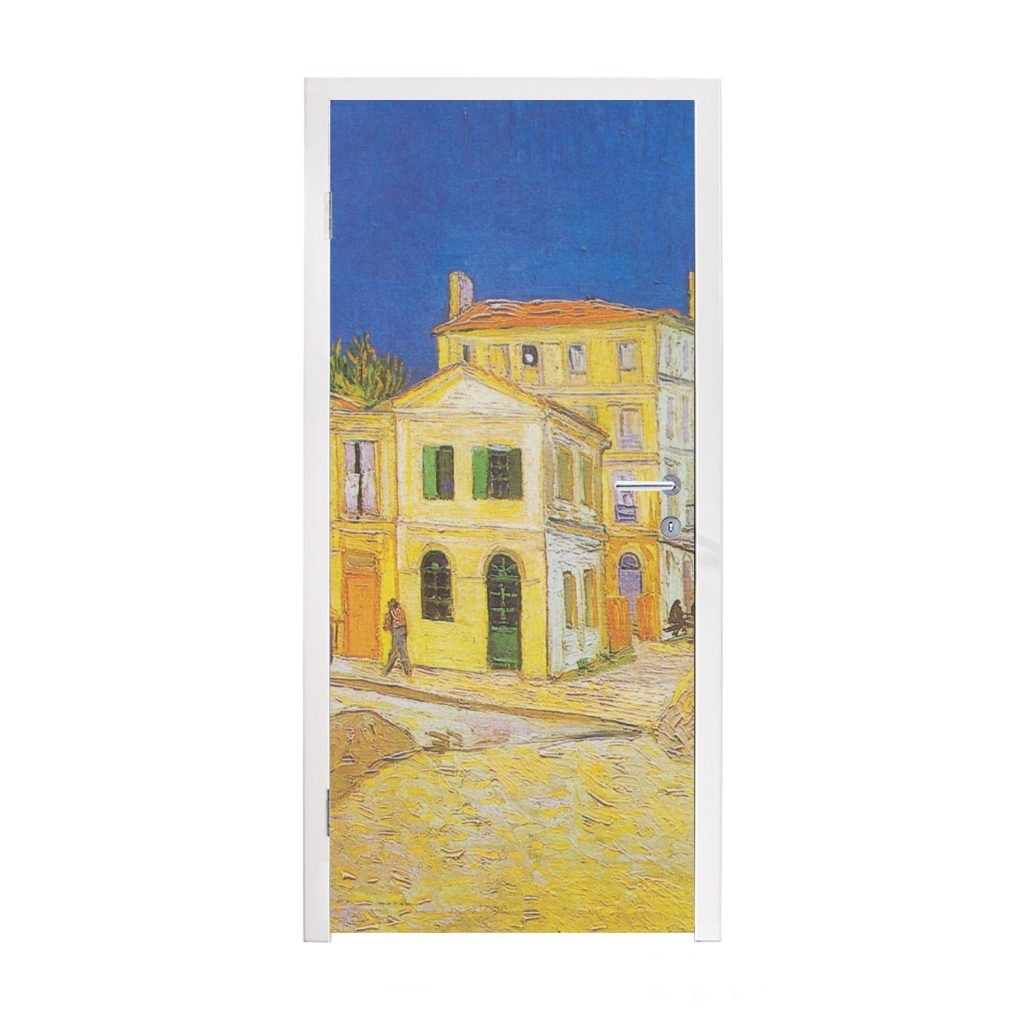 MuchoWow Türtapete Das gelbe Haus - Vincent van Gogh, Matt, bedruckt, (1 St), Fototapete für Tür, Türaufkleber, 75x205 cm