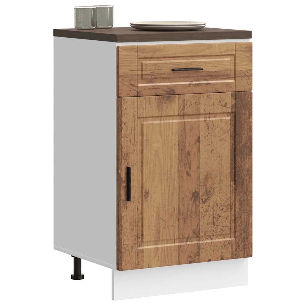 vidaXL Unterschrank 50 x 46 x 815 cm Küchenunterschrank Porto Altholz-Optik Spanplatte
