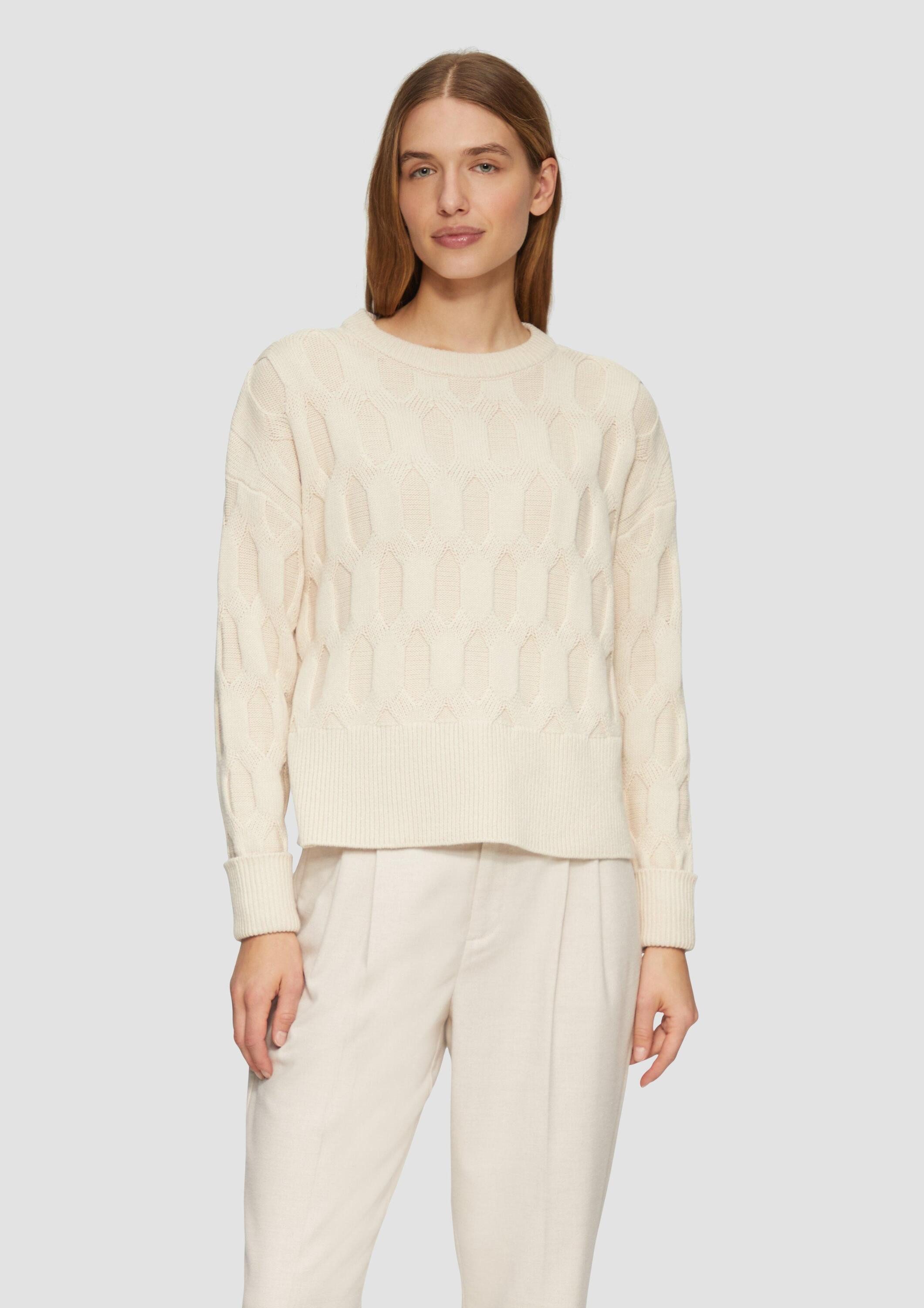 s.Oliver Longpullover Strickpullover Oversized Pullover mit Strickmuster günstig online kaufen