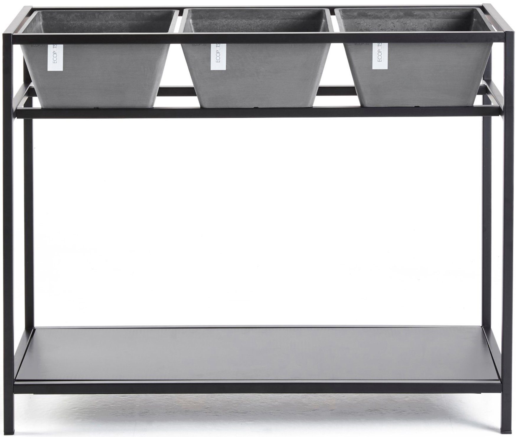 ECOPOTS Hochbeet Berlin Kräuterhochbeet Grau, für den Außenbereich: frostsicher, bruchsicher und lichtbeständig