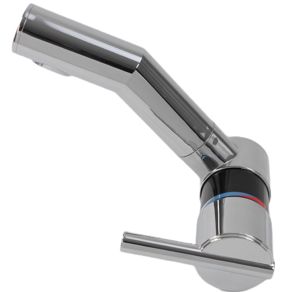 Comet Waschtischarmatur Wasserhahn schwenkbar schwarz chrom 12 cm