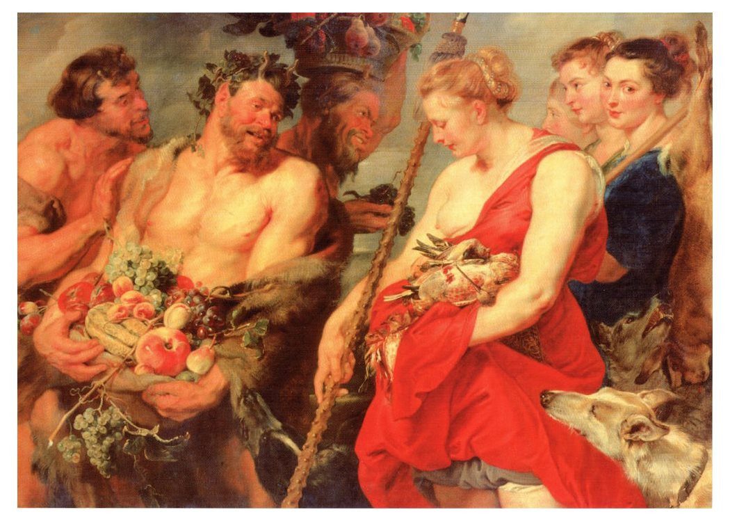 Postkarte Kunstkarte Peter Paul Rubens "Dianas Rückkehr von der Jagd"