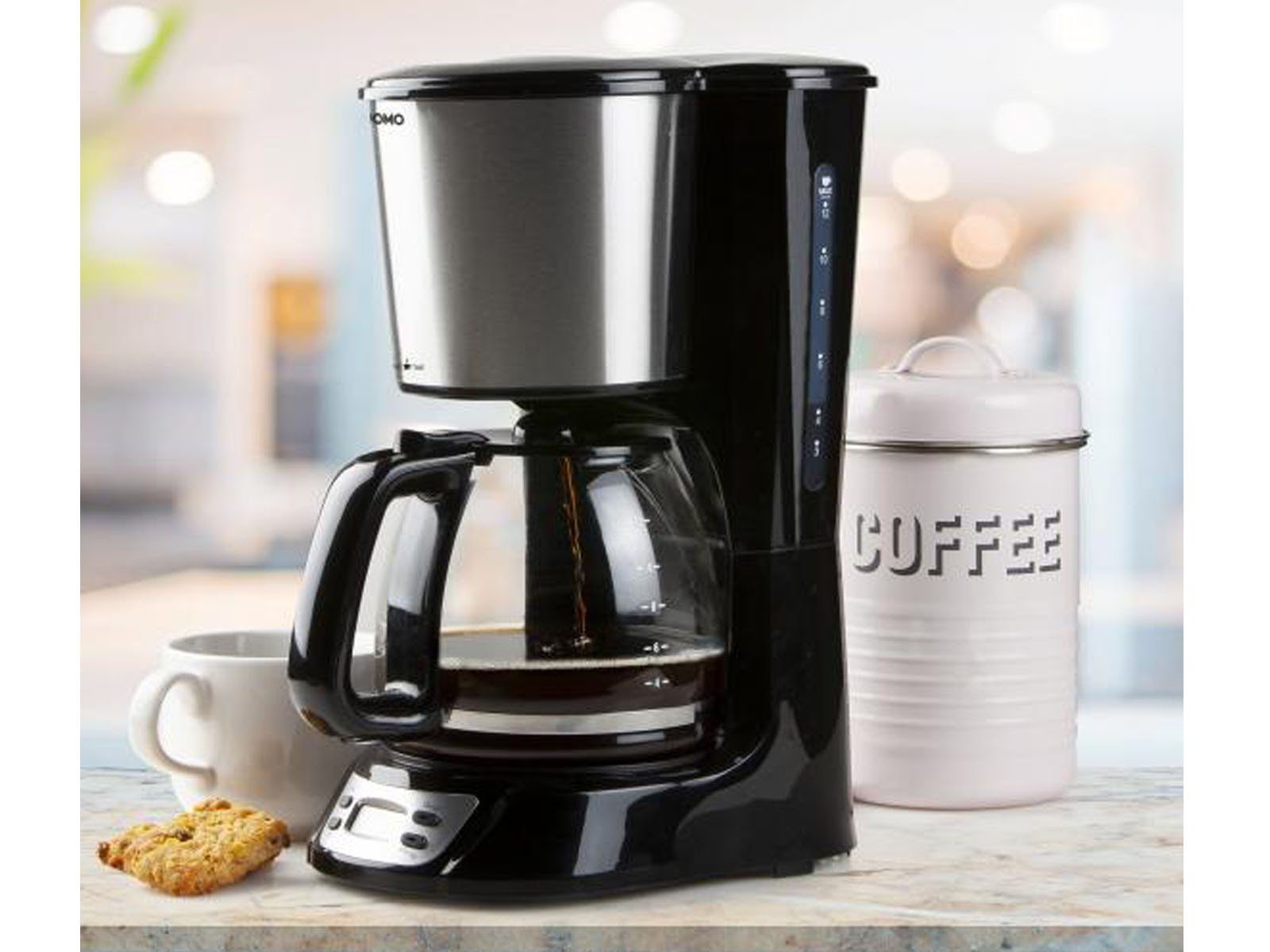 Domo Filterkaffeemaschine, für 12 Tassen, Timer, Zeitschaltuhr, Kaffeemaschine für Filter-Kaffee