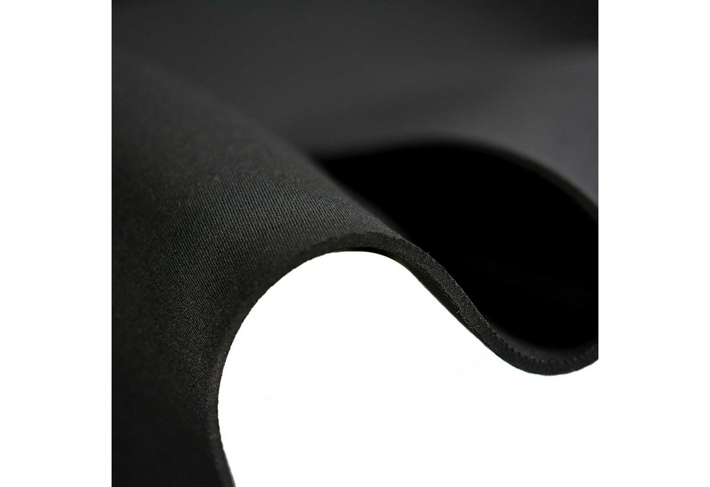 Thumbnail - maDDma Stoff 0,5m Neopren-Stoff Doubleface 2,5mm Stretch 135cm Meterware, schwarz-schwarz