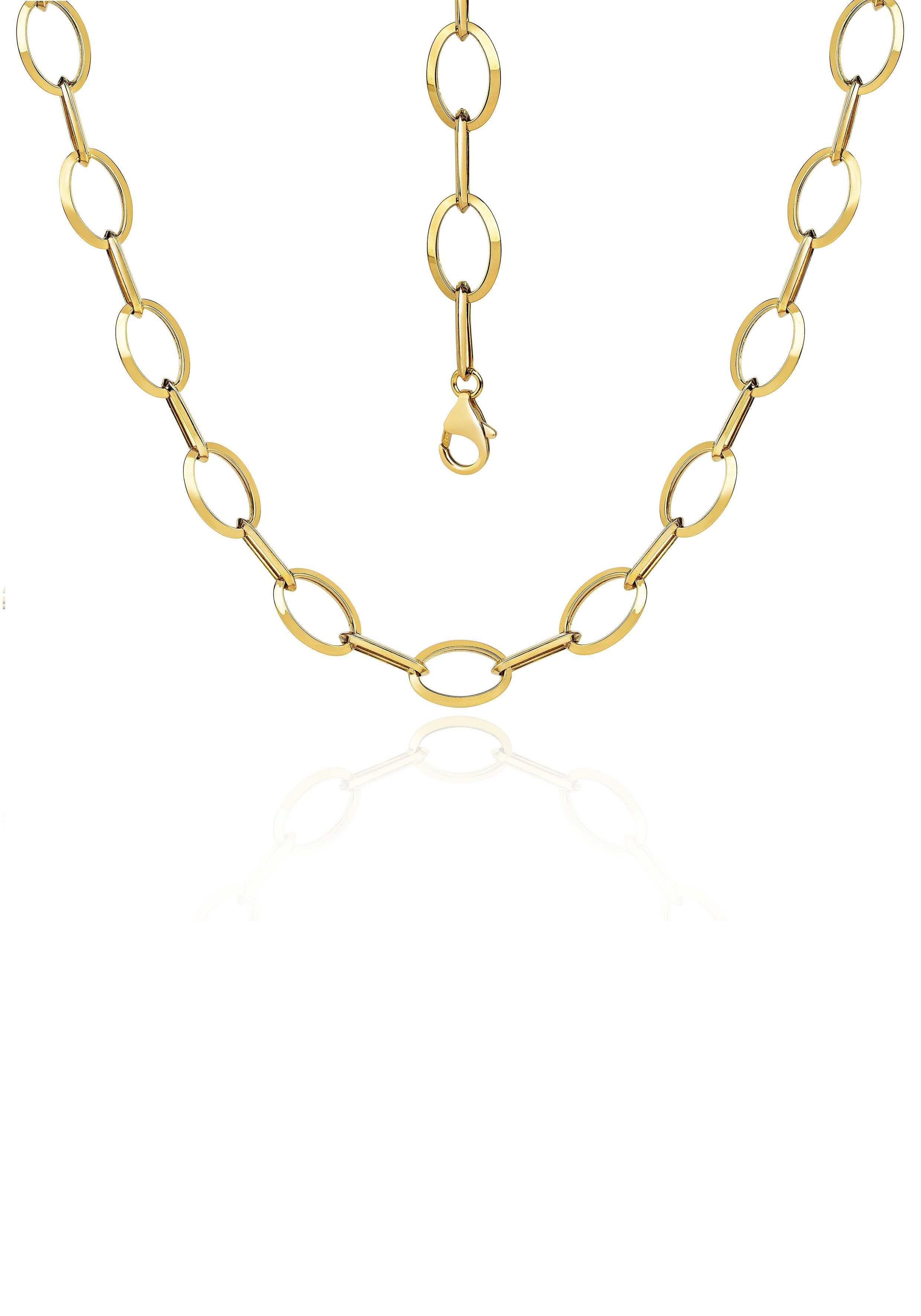 Firetti Charm-Kette Schmuck Geschenk Gold 585, Langankerkette, ca. 10 mm breit, Made in Germany