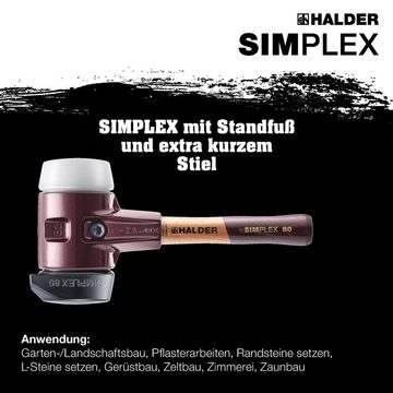 Halder KG Gummihammer HALDER SIMPLEX Schonhammer Ø 80 mm Gummi / Superplastik mit Standfuß