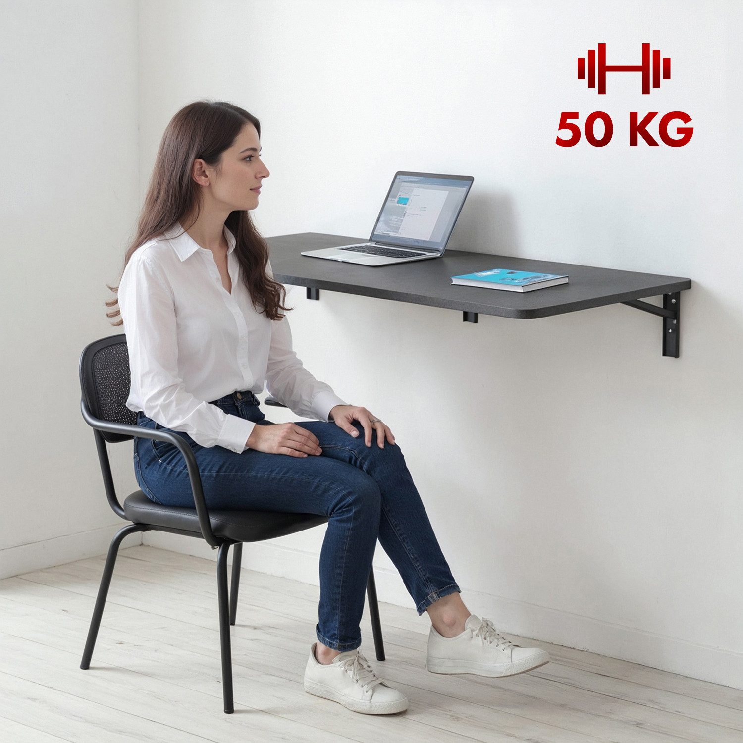 Maclean Wandregal MC-128 Klappbares Regal mit Aufsatz 100x40 cm, Wandschrei günstig online kaufen