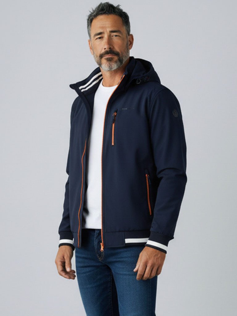 Dry Fashion Funktionsjacke Hamburg Herren Funktions-Blouson Hamburg mit Innenfutter und abnehmbare Kapuze