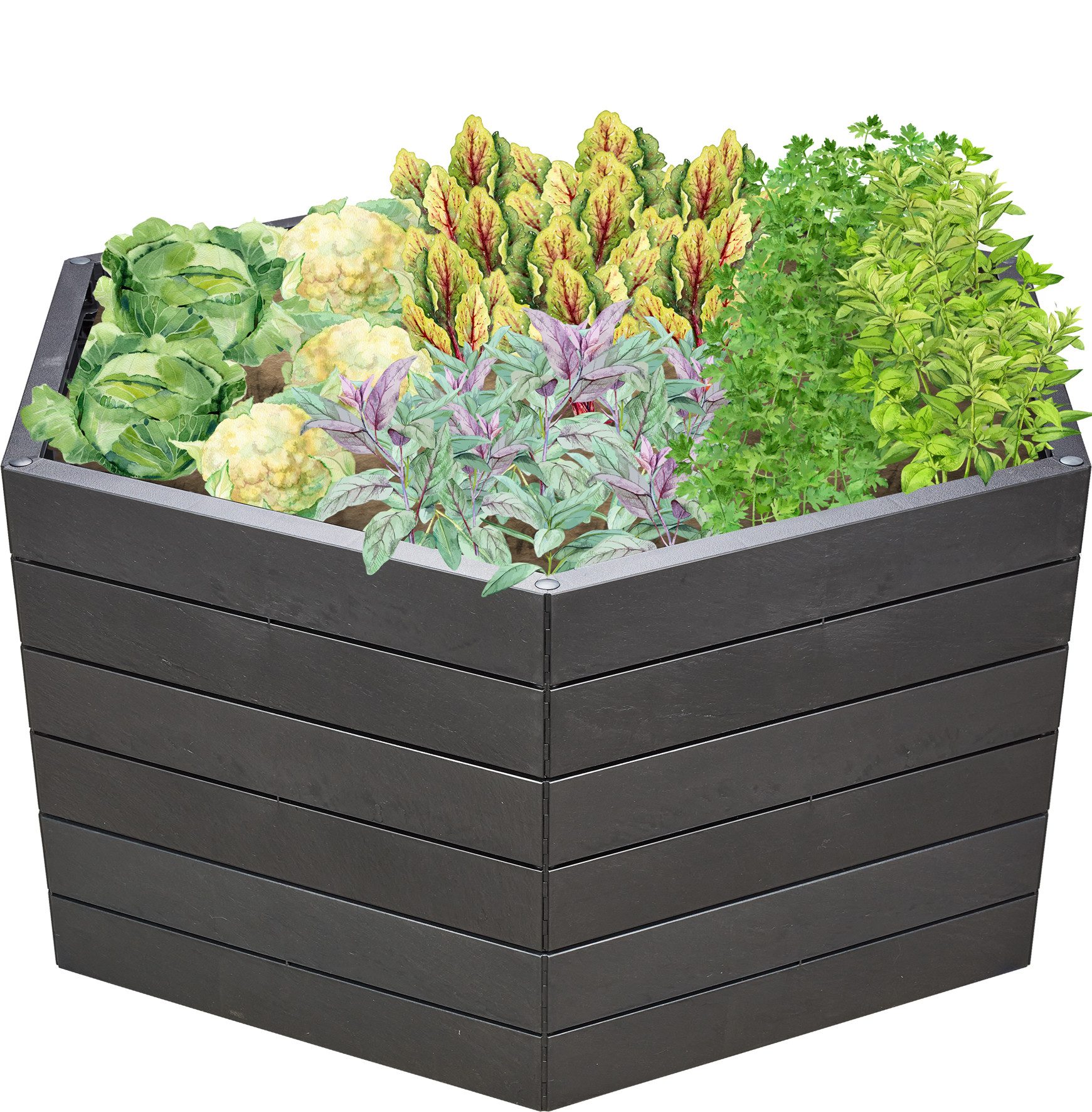 GARANTIA Hochbeet ERGO Hochbeet XL 75 Stone, inkl. FLORA Wassersparsystem