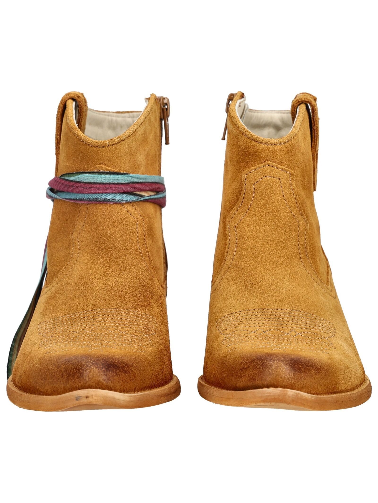 Felmini Stiefelette Veloursleder Cowboy Stiefelette