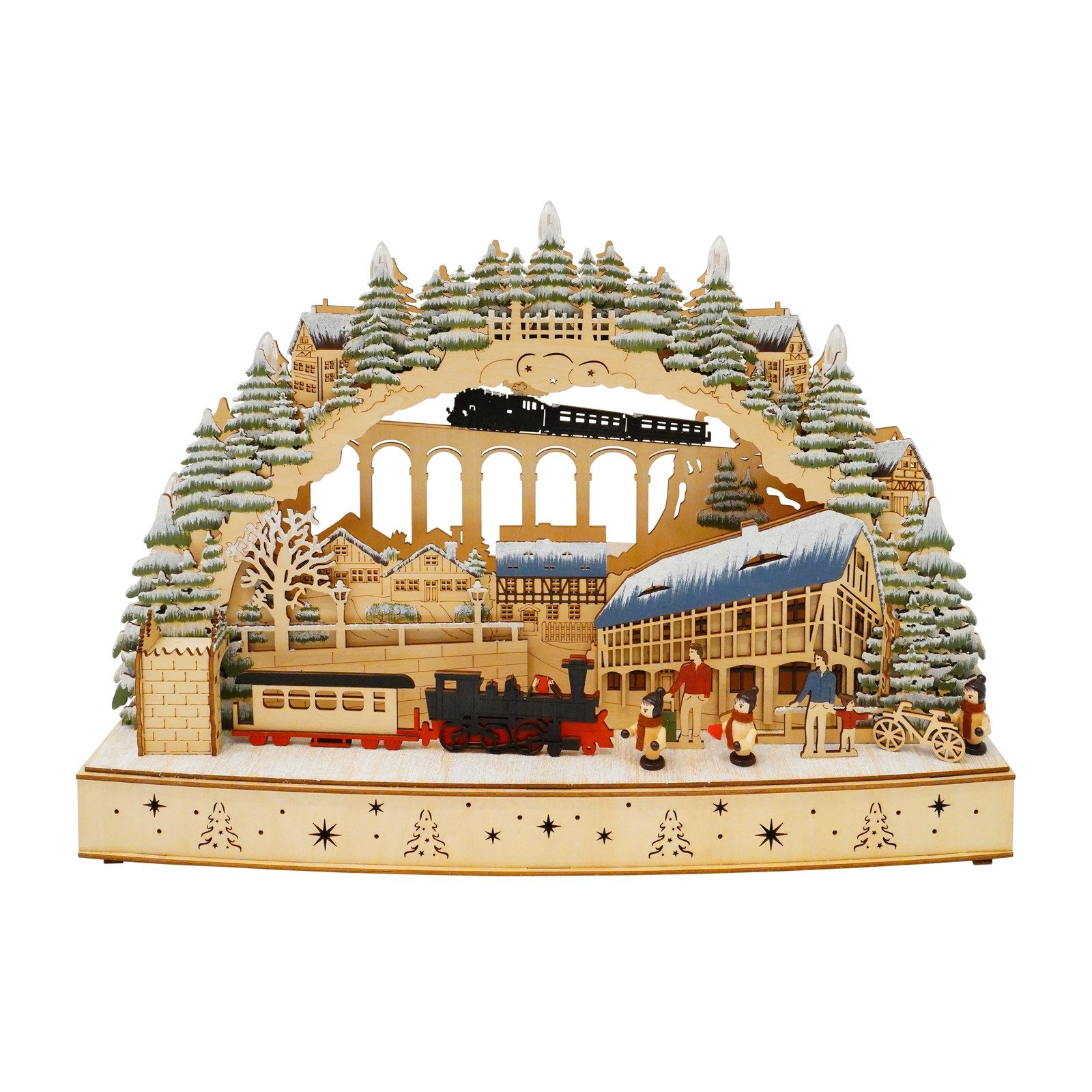 HTI-Living Schwibbogen LED Schwibbogen Eisenbahn Viadukt (1-tlg), Lichterbogen Weihnachtsdeko batteriebetrieben