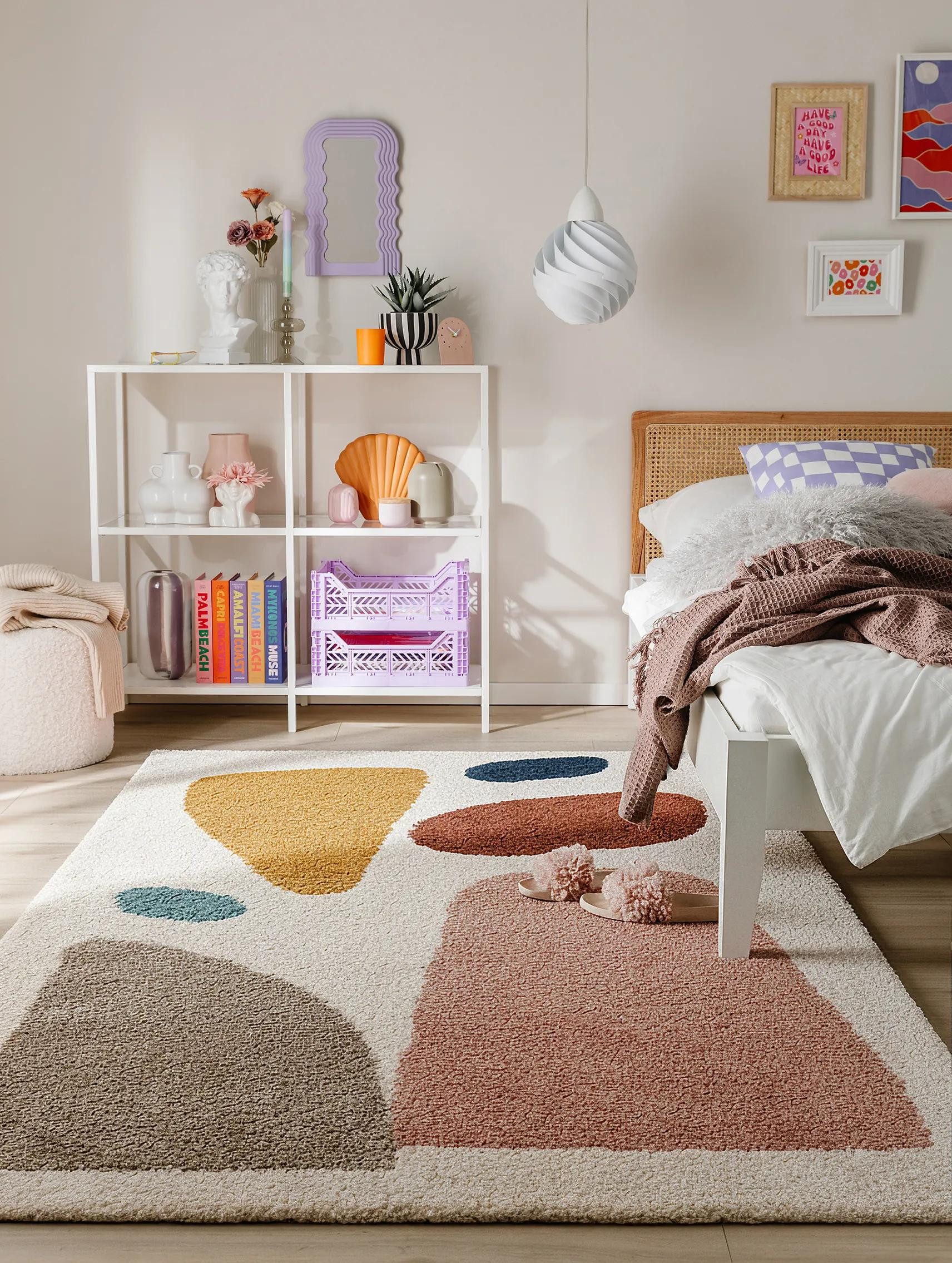benuta Hochflor-Teppich Louise, rechteckig, Höhe: 21 mm, Teppich Wohn-, Ess- und Schlafzimmer, Flur, Kunstfaser, Gemütlich
