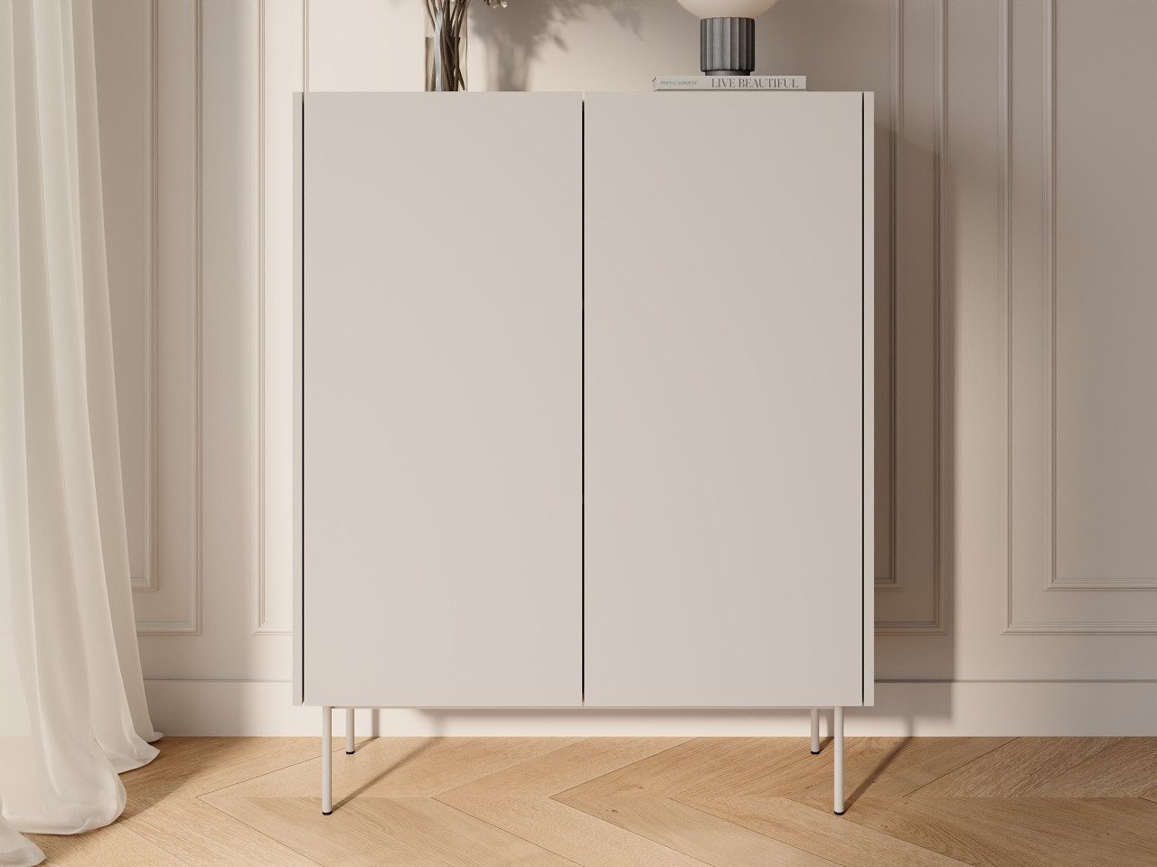 GrainGold Kommode Drevo (Set, Kommode, Metallfüße), Breite 97 cm, Metallbeine, Laminierte Platte, Modern Stil