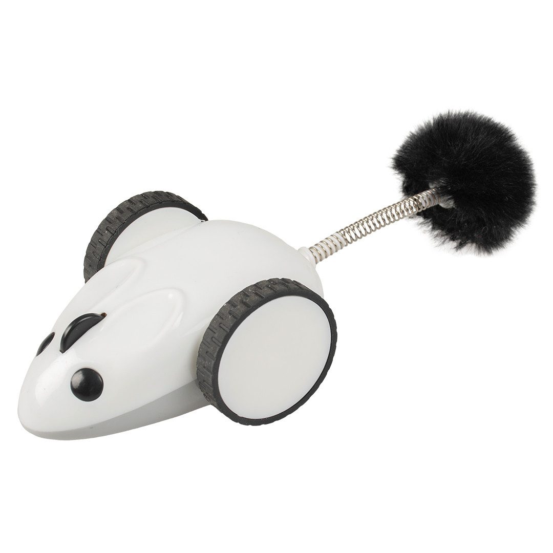 DUVO+ Tier-Intelligenzspielzeug Duvoplus Cat Toy Race 'n chase Maus - weiß