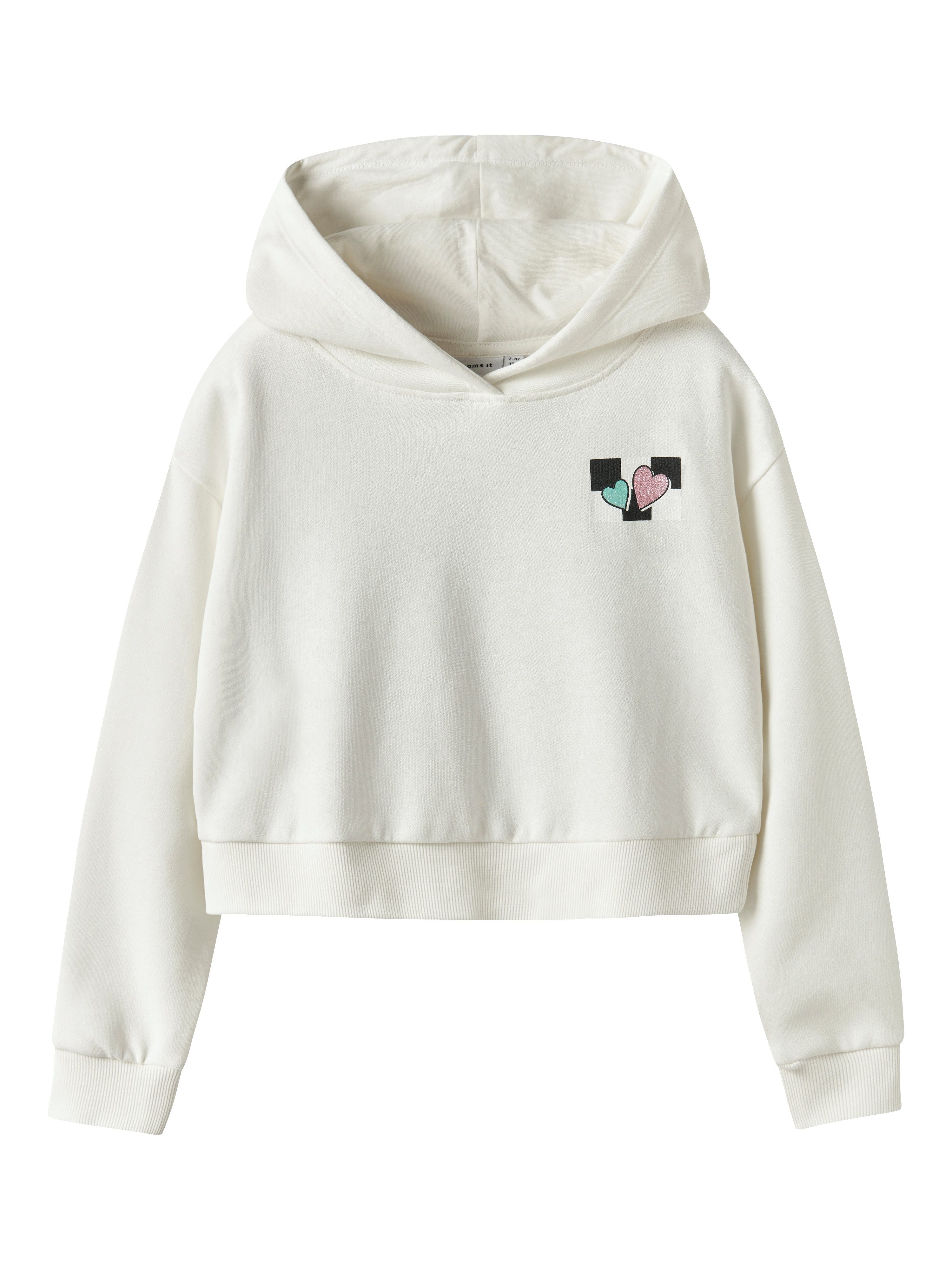 Kapuzensweatshirt NKFTARA LS CROP RLX SWE WH BRU PS NOOS