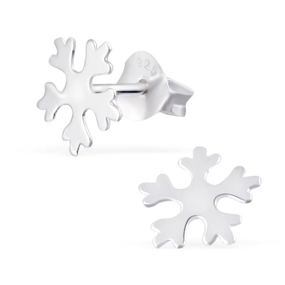 Ohrringe Silber aus (2 Ohrstecker Schneeflocke Stück), 2-tlg), BUNGSA Ohrschmuck (1 925 Paar Kinder Ohrstecker-Set