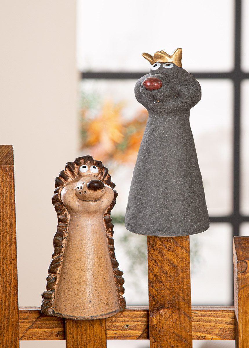 GILDE Gartenfigur Gartenzaun Stecker Igel und Katze Fabelo Duo, (2 St)