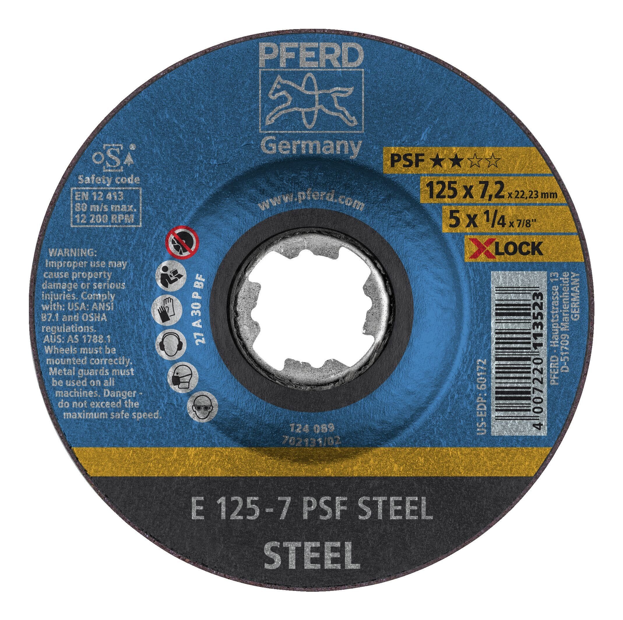 Pferd Schruppscheibe, Ø 115 mm, PSF X-LOCK STEEL 115 x 7 mm